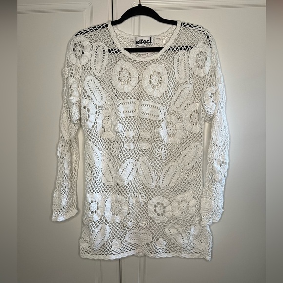 Vintage Hand Knit Crochet Cottagecore Sweater - Picture 2 of 13